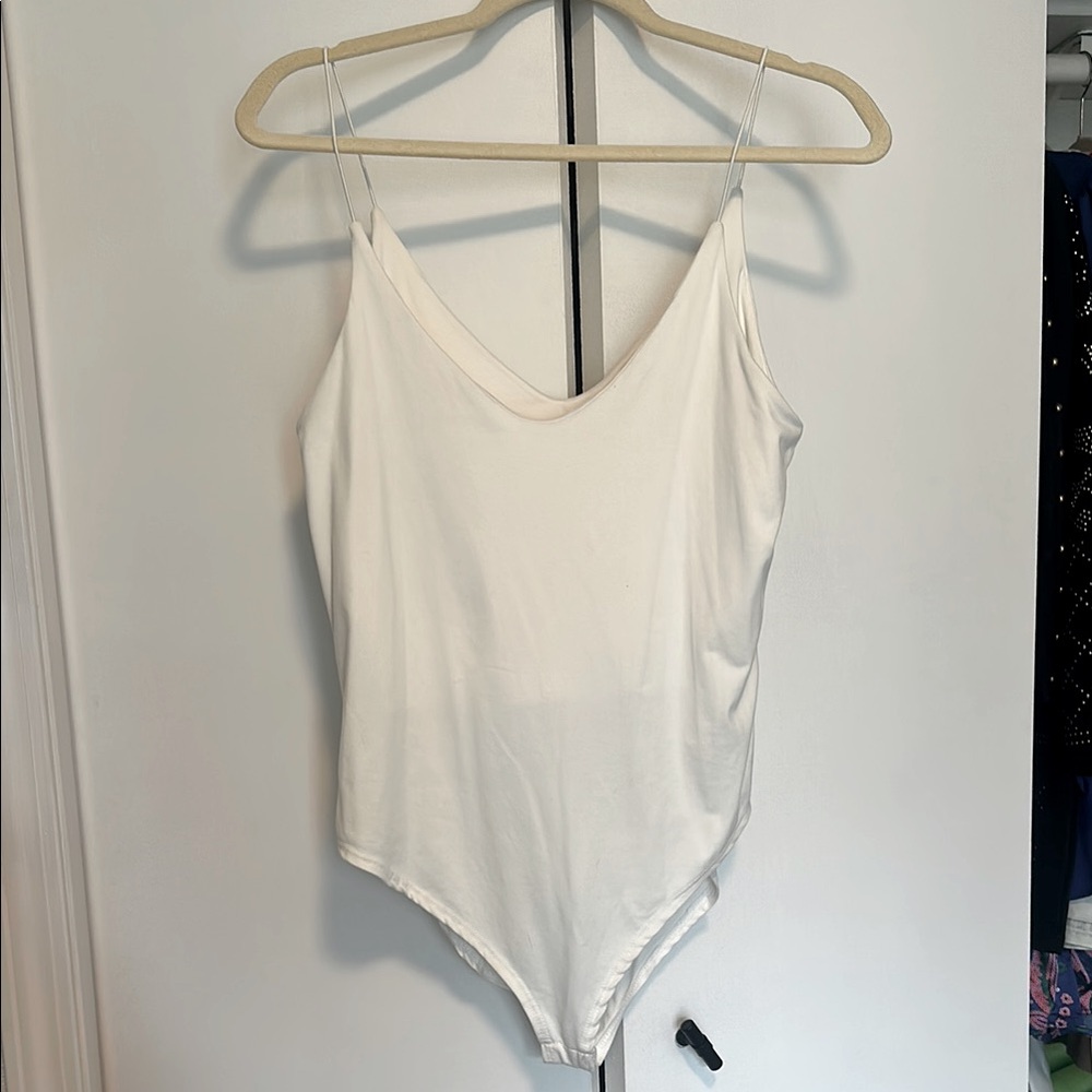 White Spaghetti Strap Bodysuit